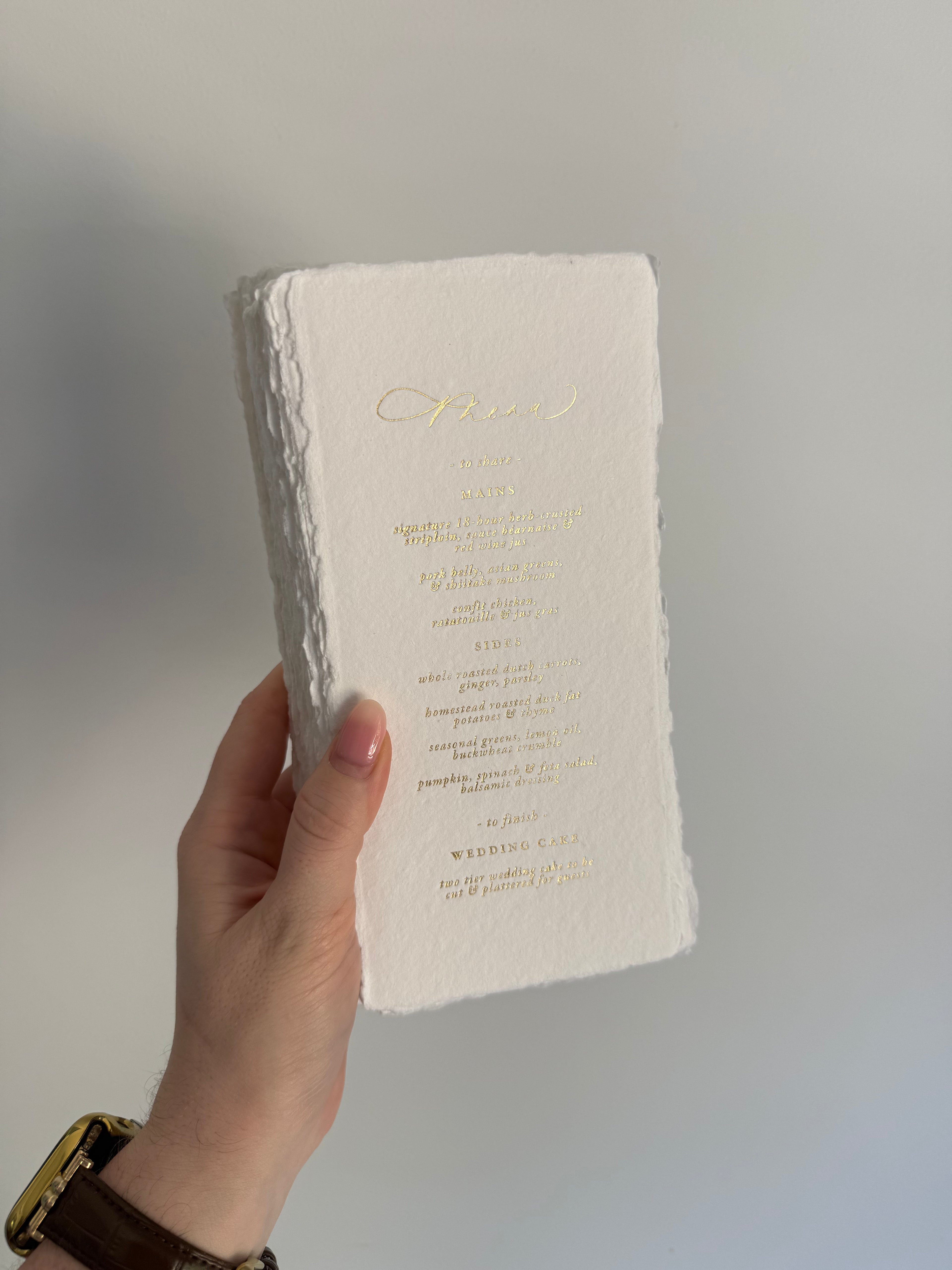 Handmade Menu (DL) - Foil Printing