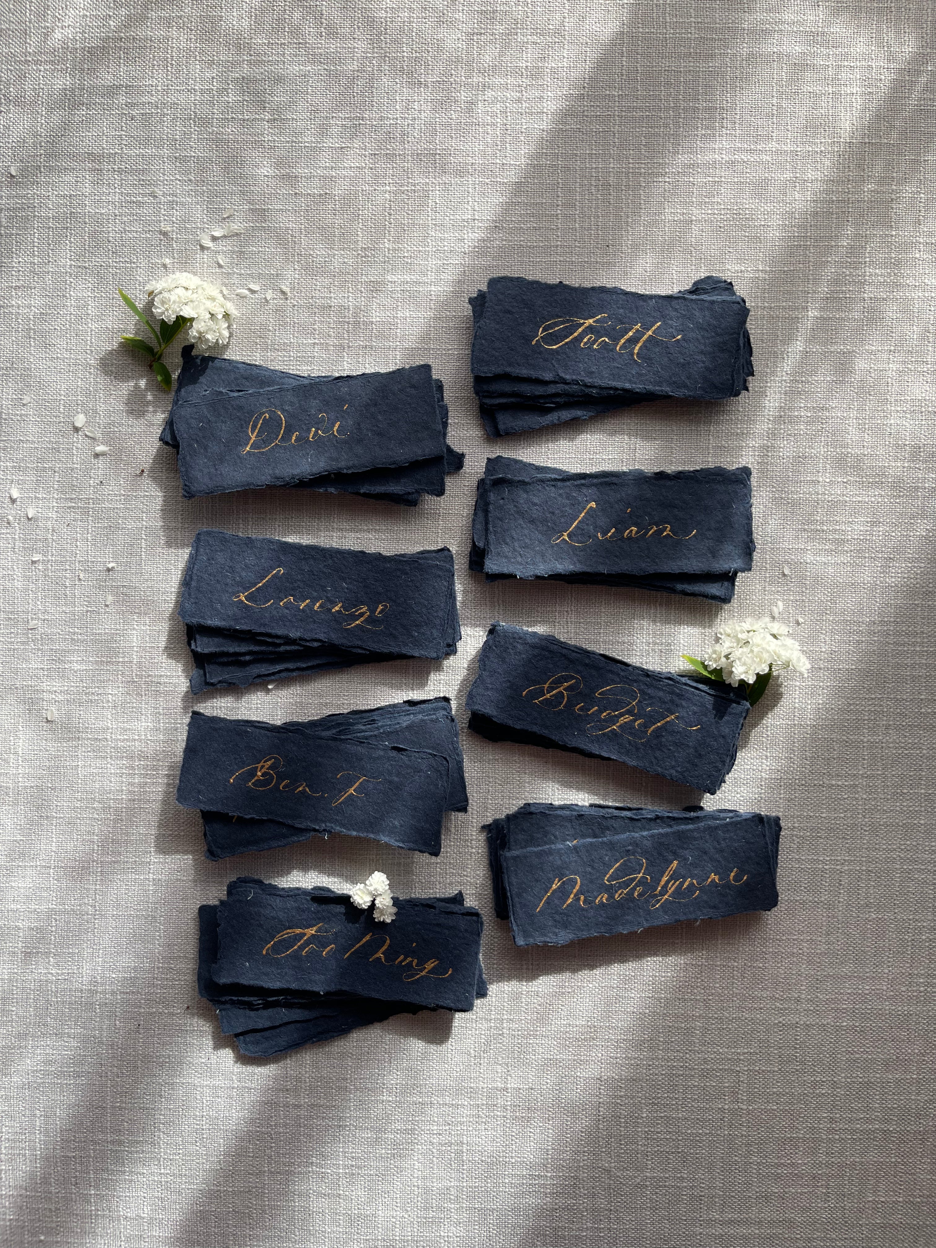 Placecards - Handmade Paper, Calligraphy