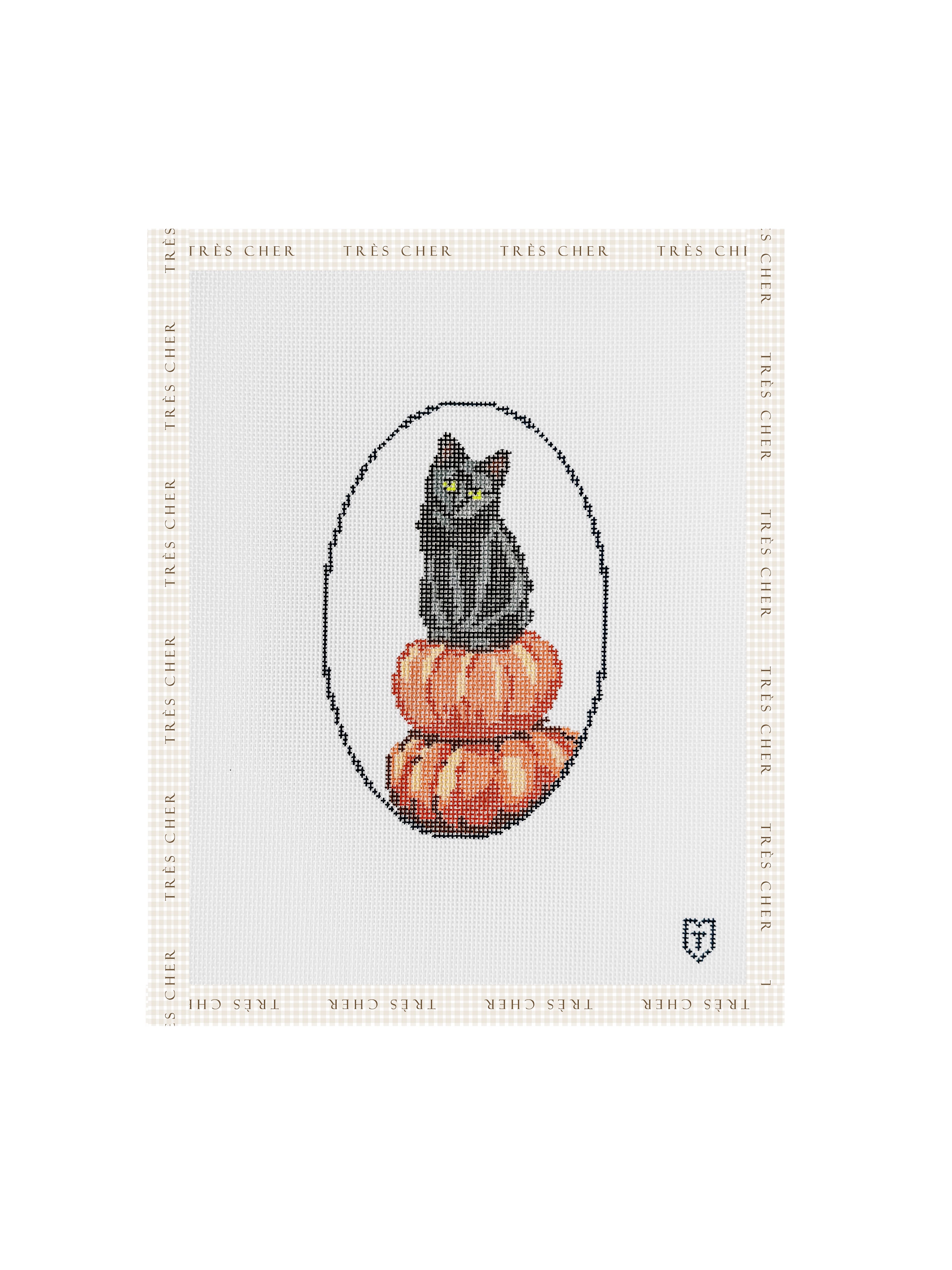 Fall Stitching - Salem (Black Cat) on Pumpkins